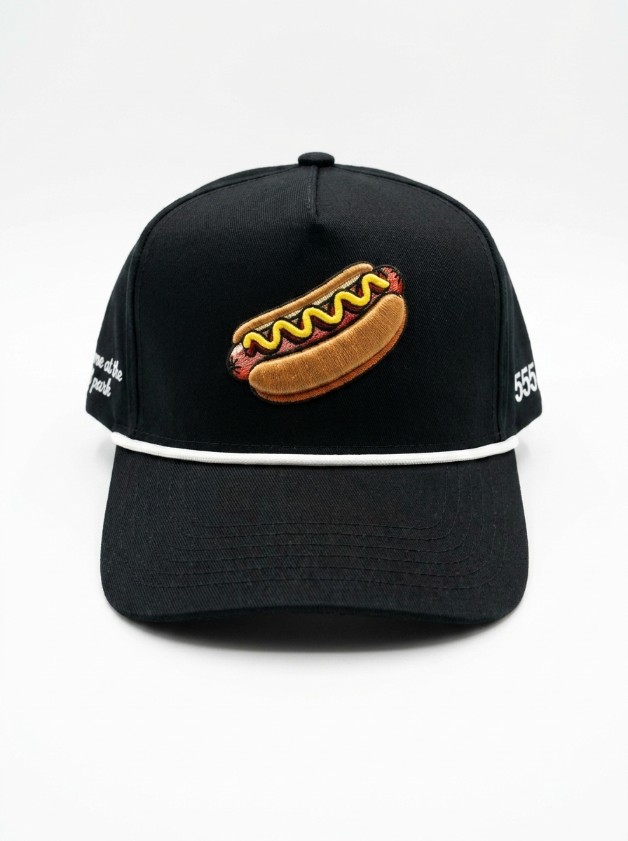 Black hotdog hat