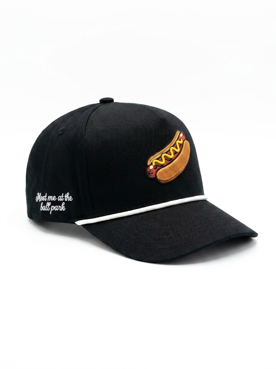 Black hotdog hat